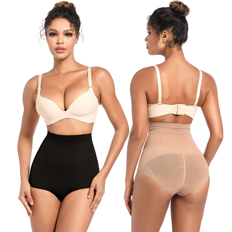 Women's Seamless High-Waisted Brief Panty – Tummy Control No Show Shaping Underwear