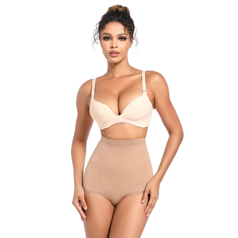 Women's Seamless High-Waisted Brief Panty – Tummy Control No Show Shaping Underwear